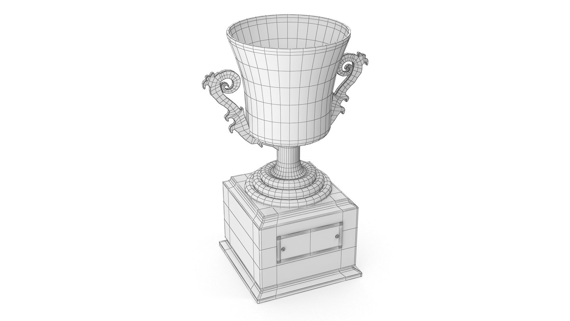 Gold Cup Low-poly 3D model_7