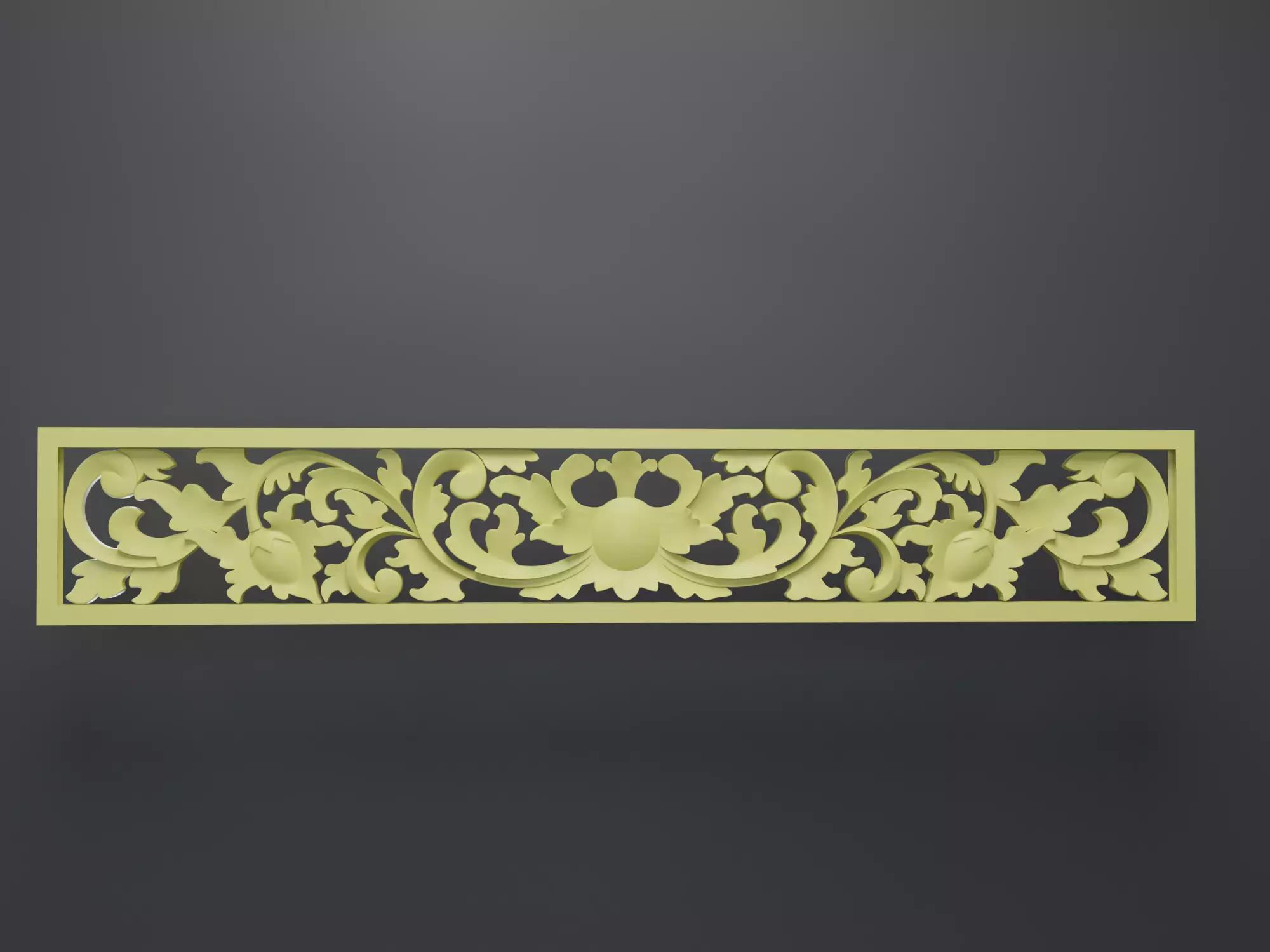 Decorative carving wood base mesh  3D model_0