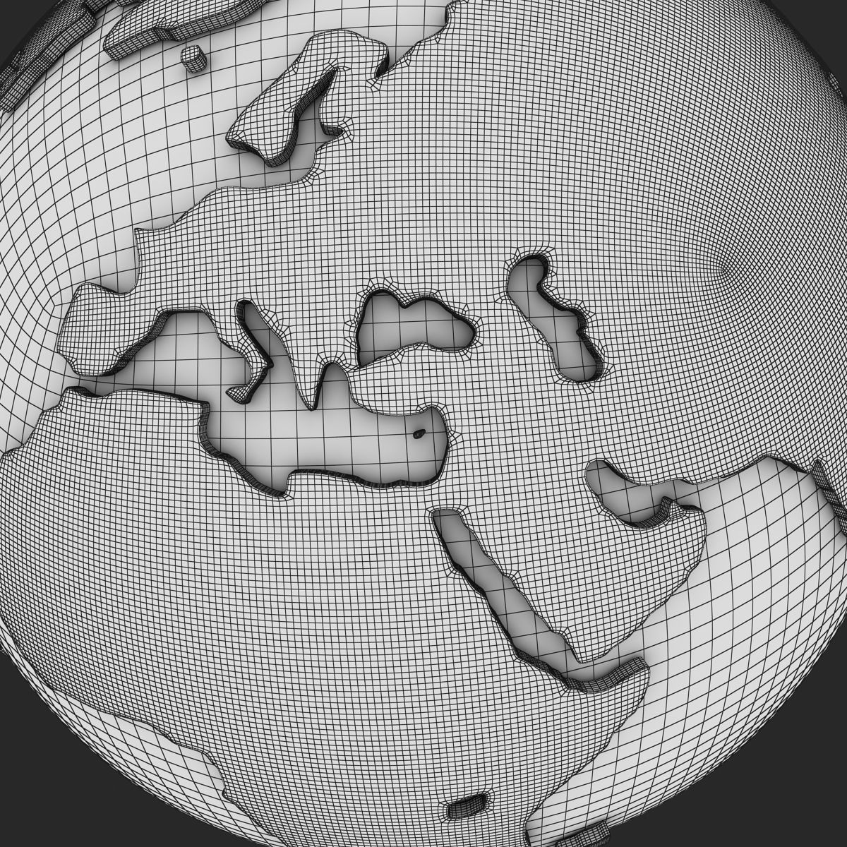 World - Sphere Low-poly 3D model_12