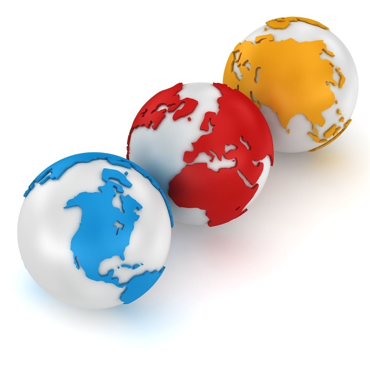 World - Sphere Low-poly 3D model_5