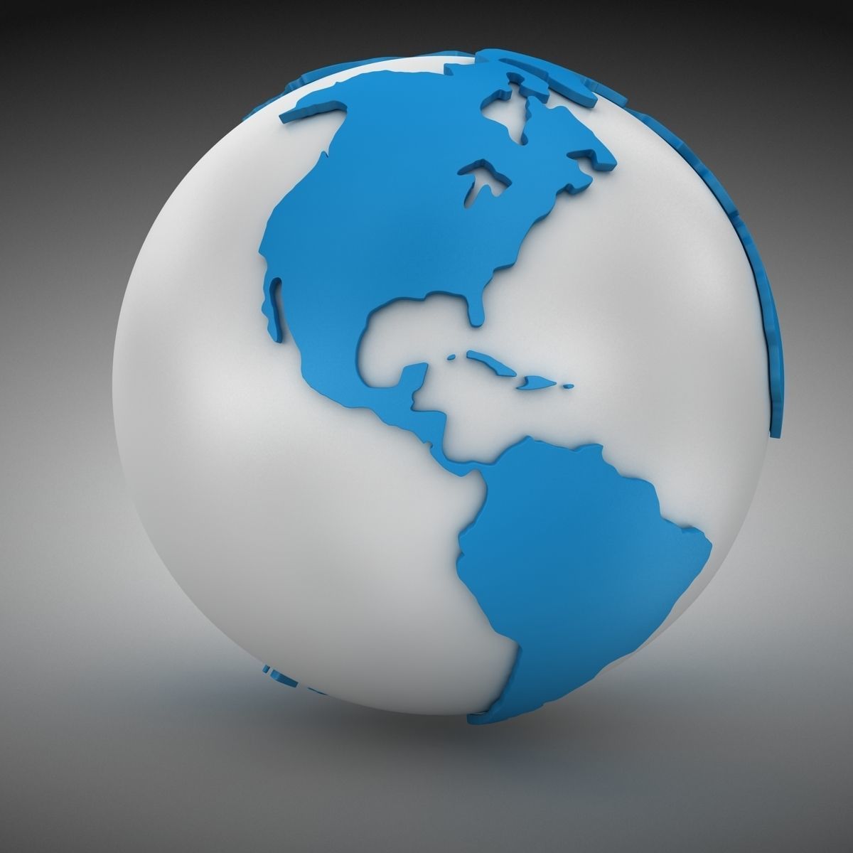 World - Sphere Low-poly 3D model_2