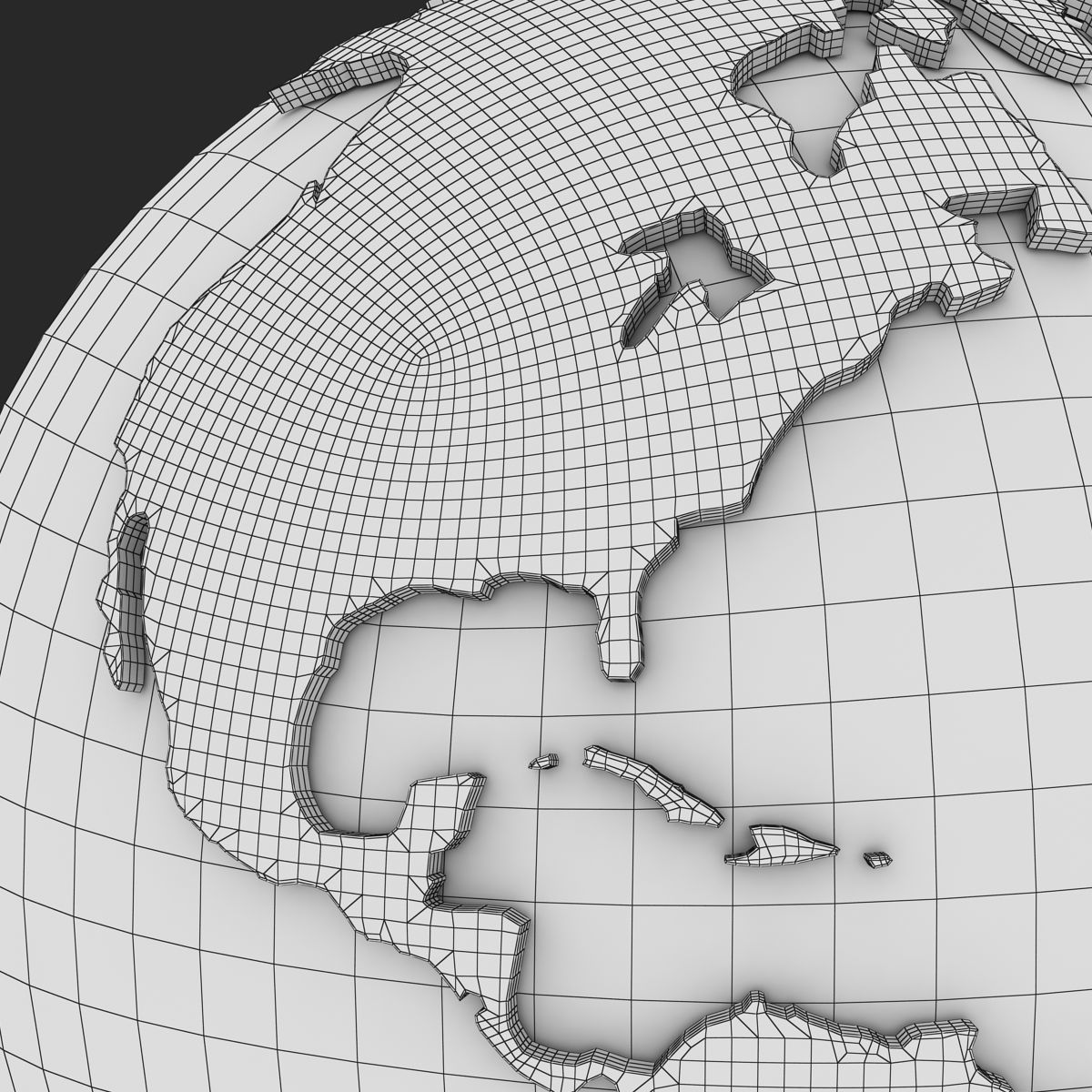 World - Sphere Low-poly 3D model_9