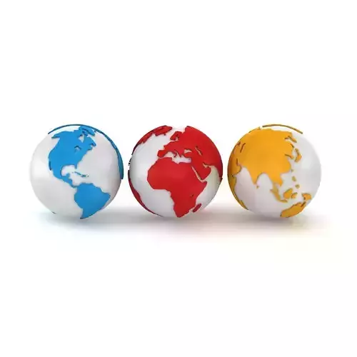 World - Sphere Low-poly 3D model