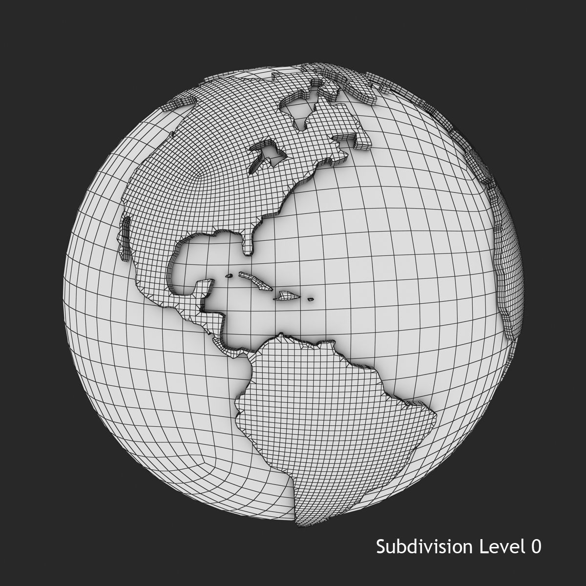 World - Sphere Low-poly 3D model_7