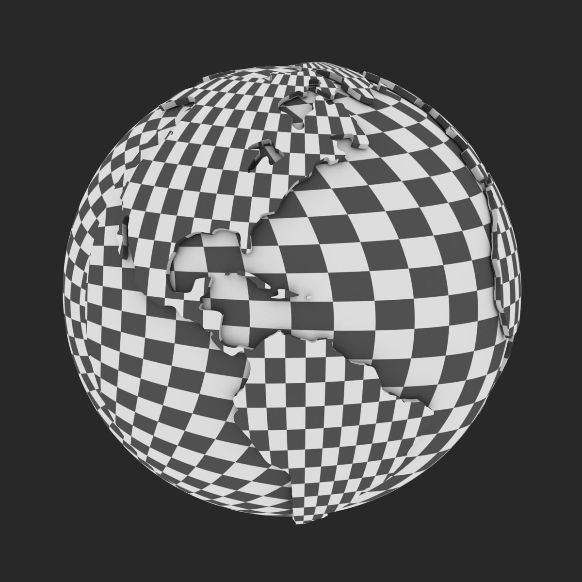 World - Sphere Low-poly 3D model_13
