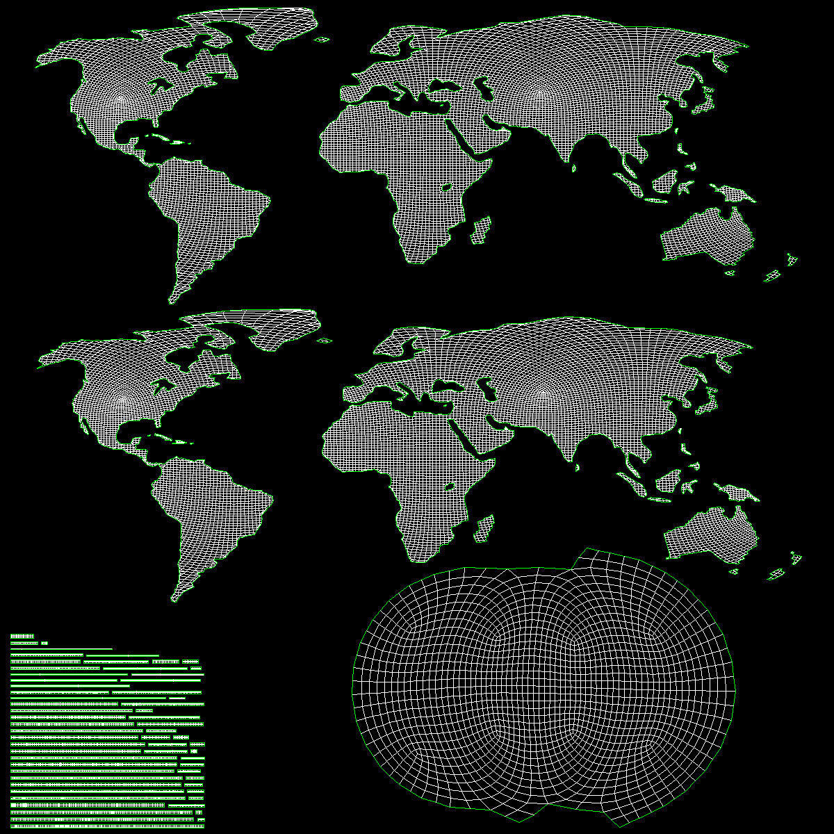 World - Sphere Low-poly 3D model_14