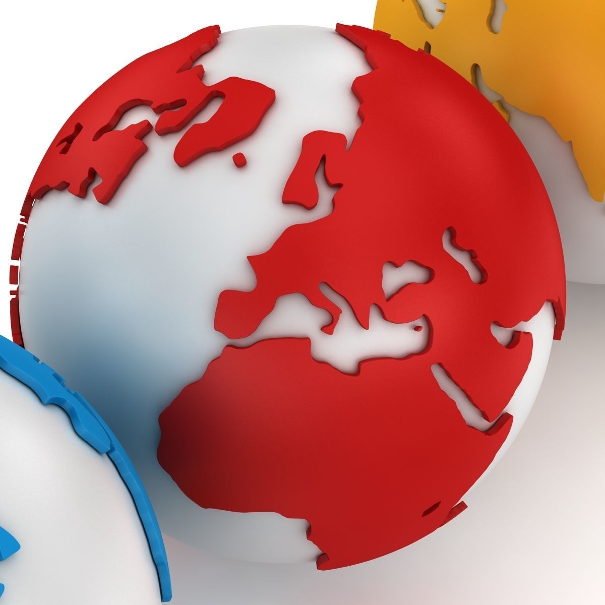 World - Sphere Low-poly 3D model_6