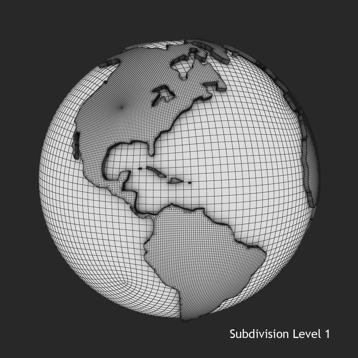 World - Sphere Low-poly 3D model_8
