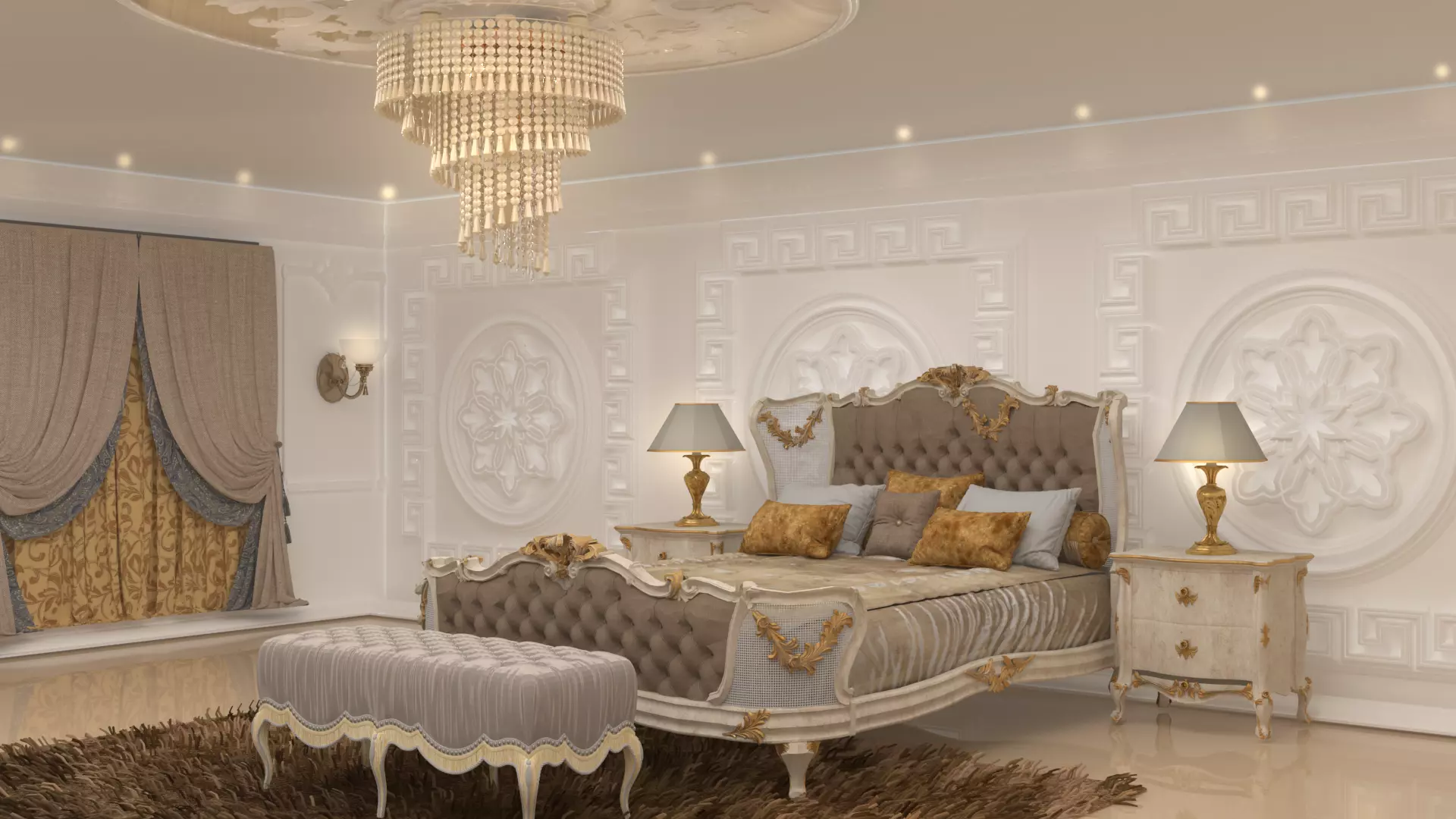luxury bedroom Free 3D model
