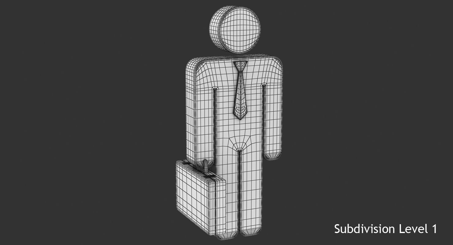 Stick Man Low-poly 3D model_9