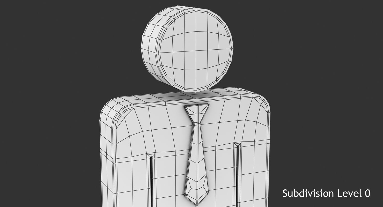 Stick Man Low-poly 3D model_10