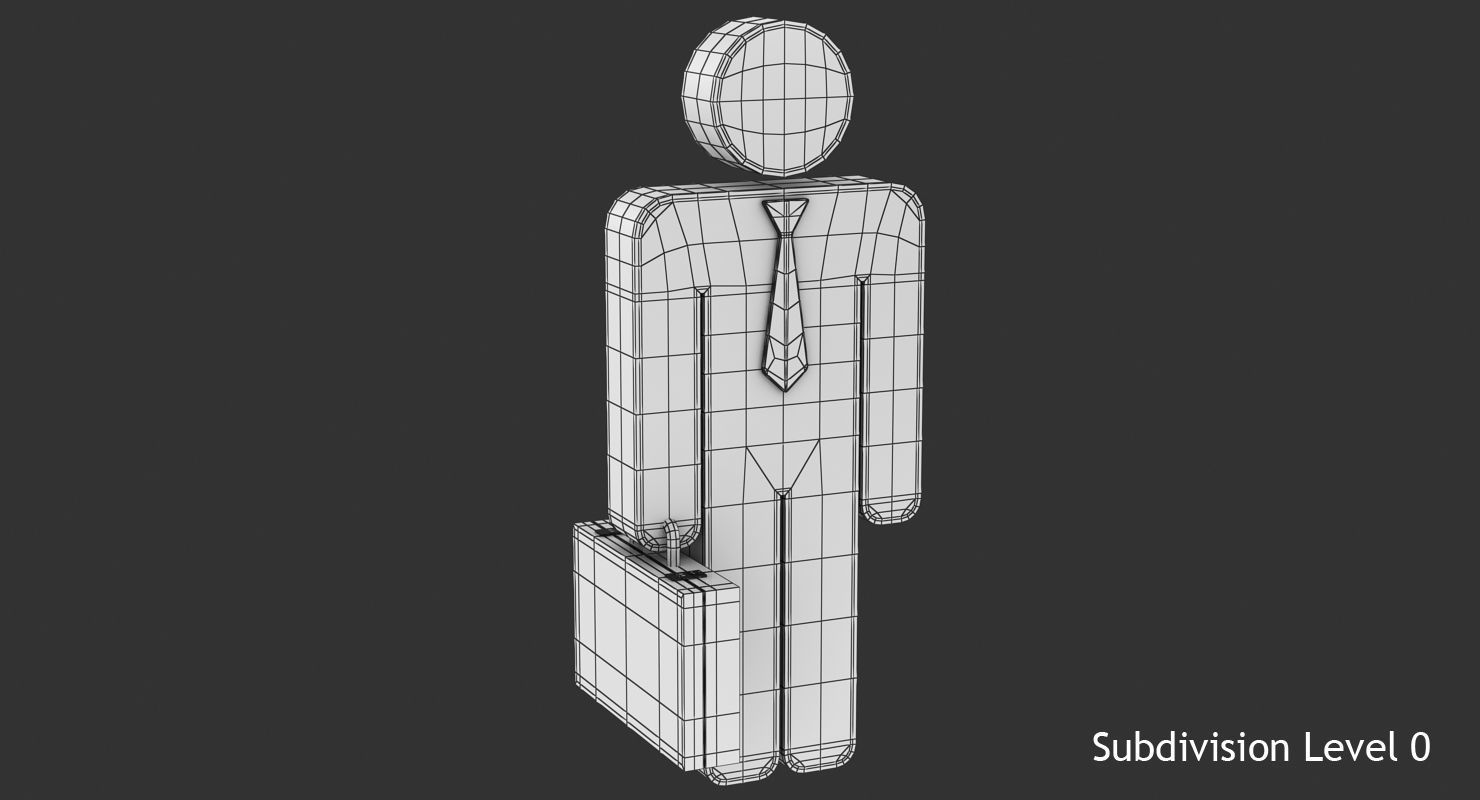 Stick Man Low-poly 3D model_8