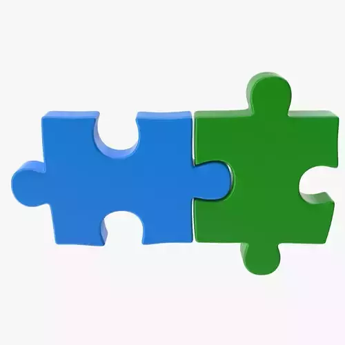 Puzzle 2 Piece Low-poly 3D model