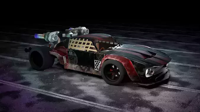 Cyberpunk Car Low-poly 3D model