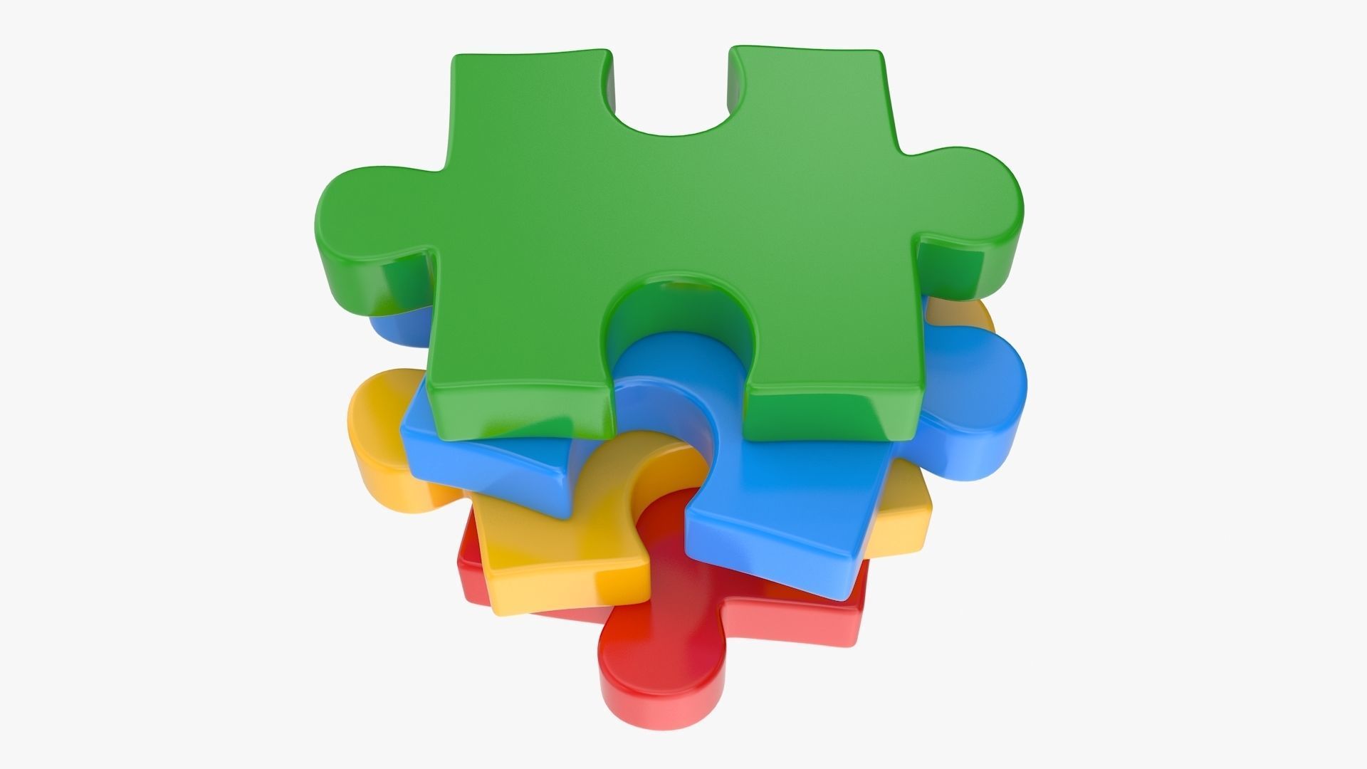 Puzzle 1 Piece Low-poly 3D model_7