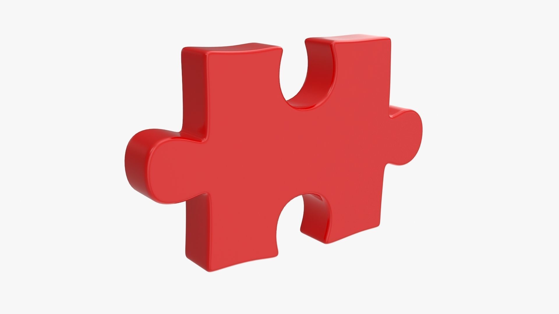 Puzzle 1 Piece Low-poly 3D model_4