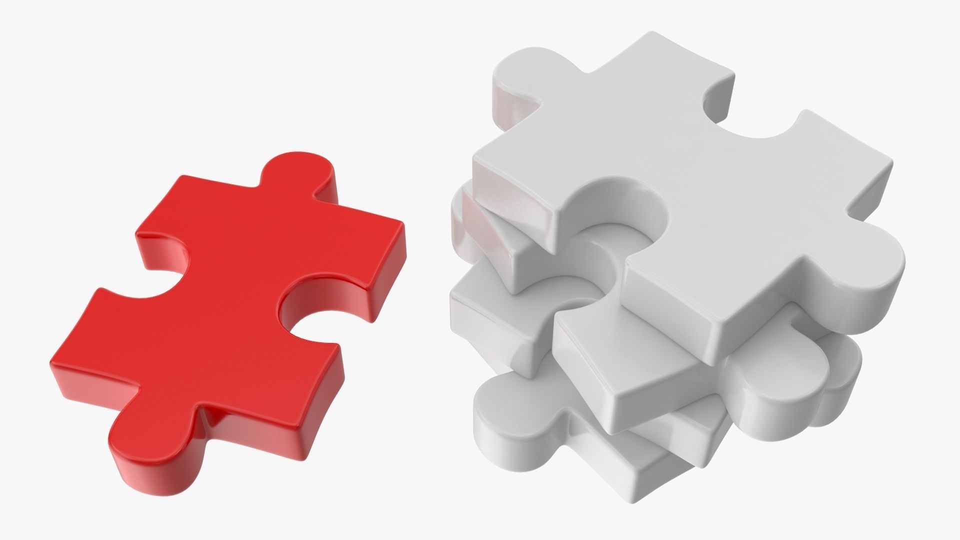 Puzzle 1 Piece Low-poly 3D model_8