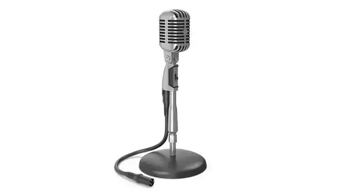 Classic Microphone Low-poly 3D model
