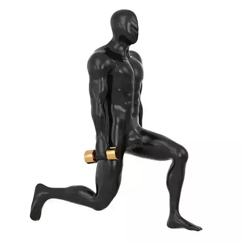 Fitness mannequin training with dumbbells 142 3D model