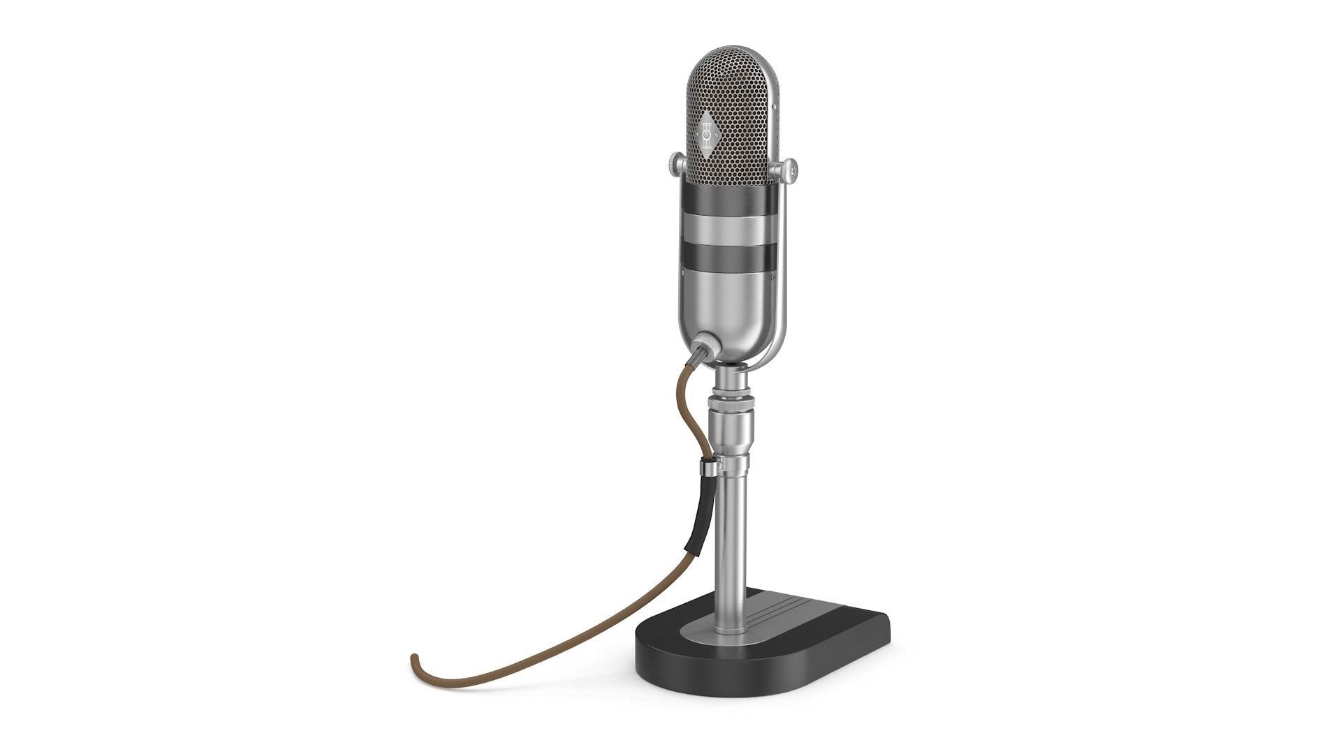 Classic Microphone Low-poly 3D model_2