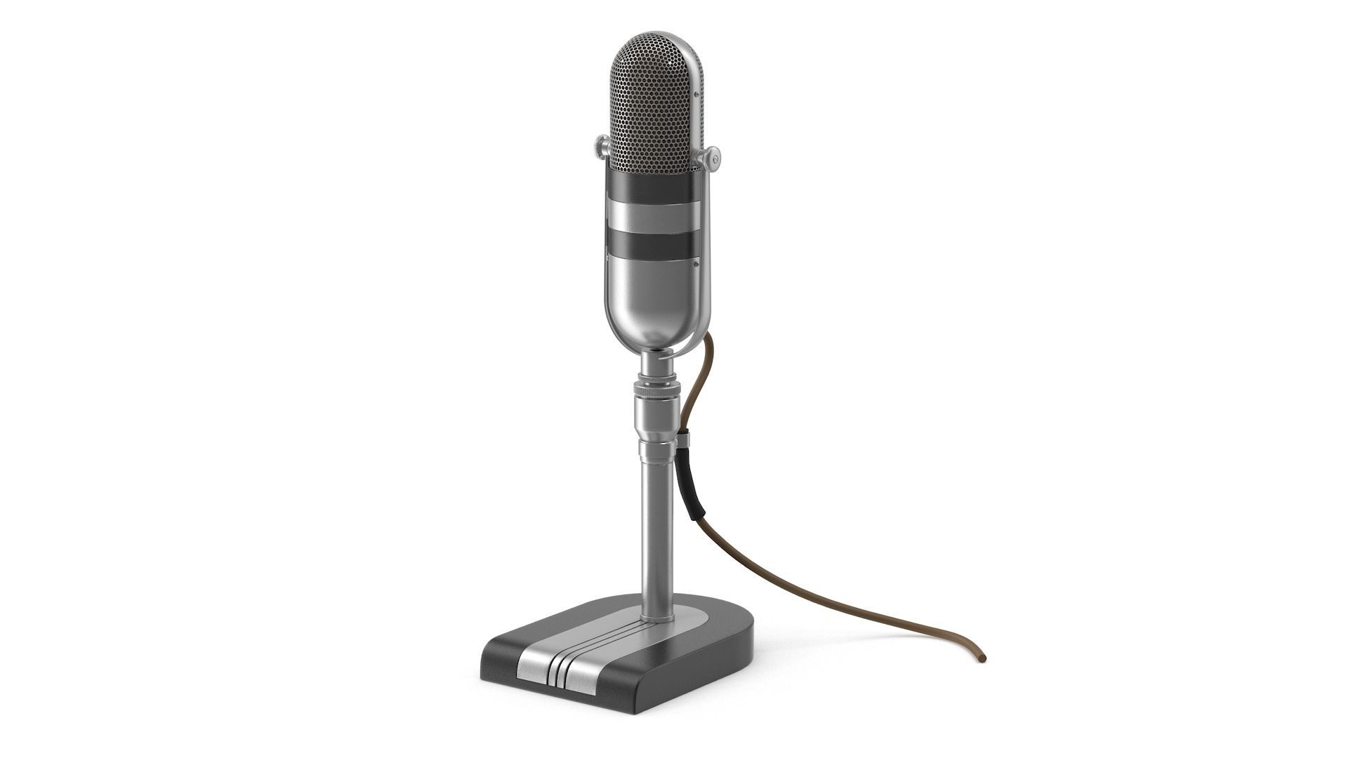 Classic Microphone Low-poly 3D model_1