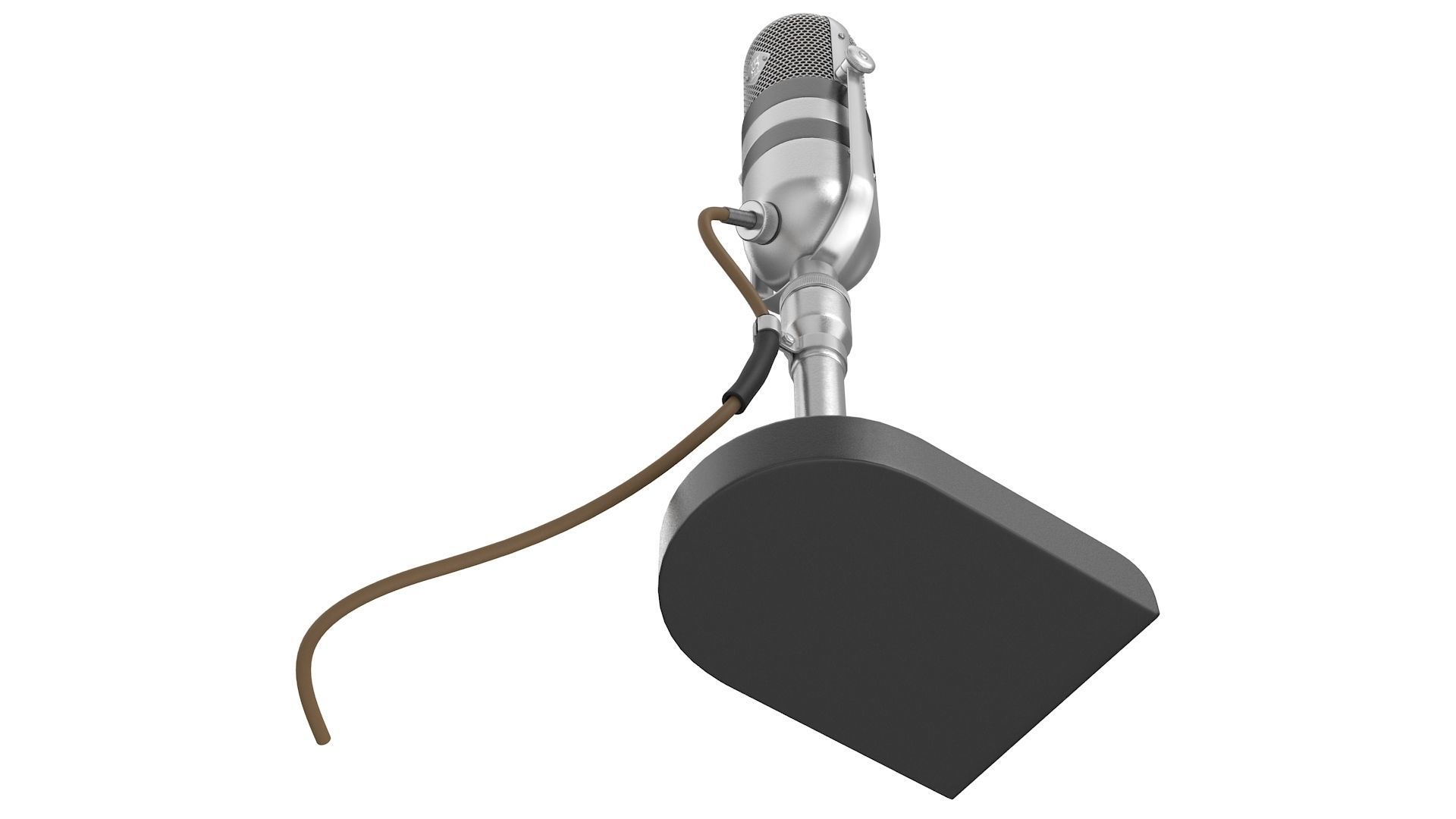 Classic Microphone Low-poly 3D model_5