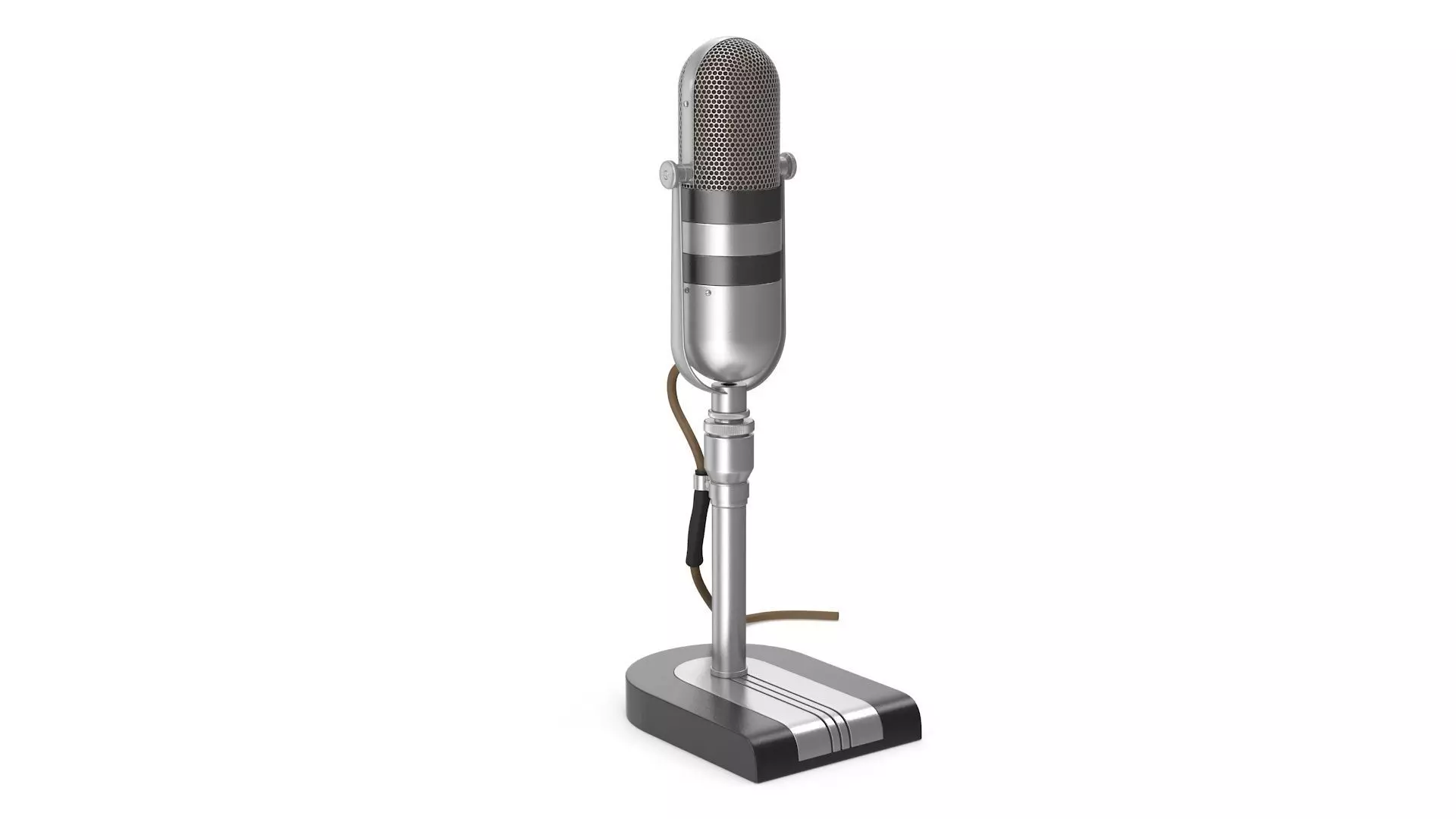 Classic Microphone Low-poly 3D model_0