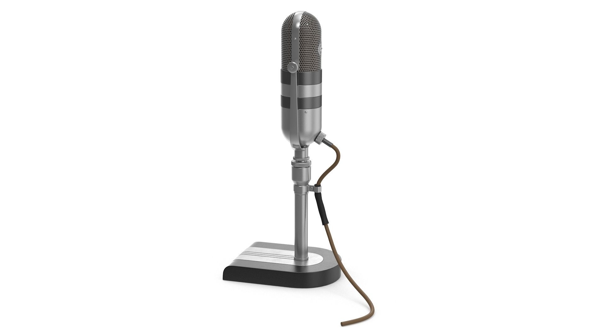 Classic Microphone Low-poly 3D model_3
