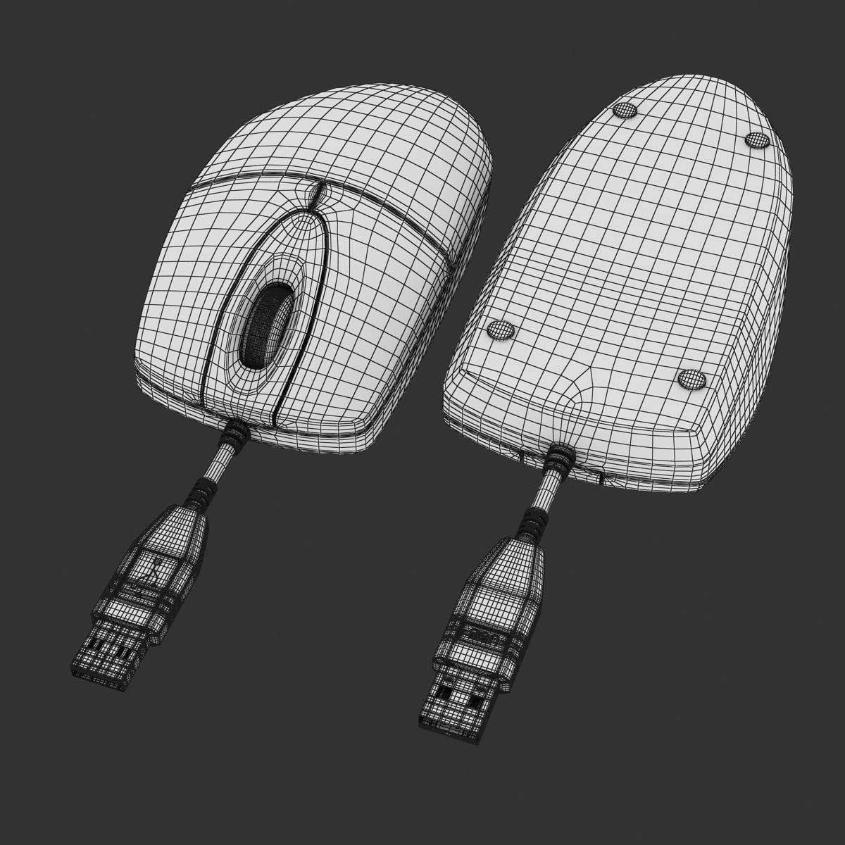 Computer Mouse Low-poly 3D model_13