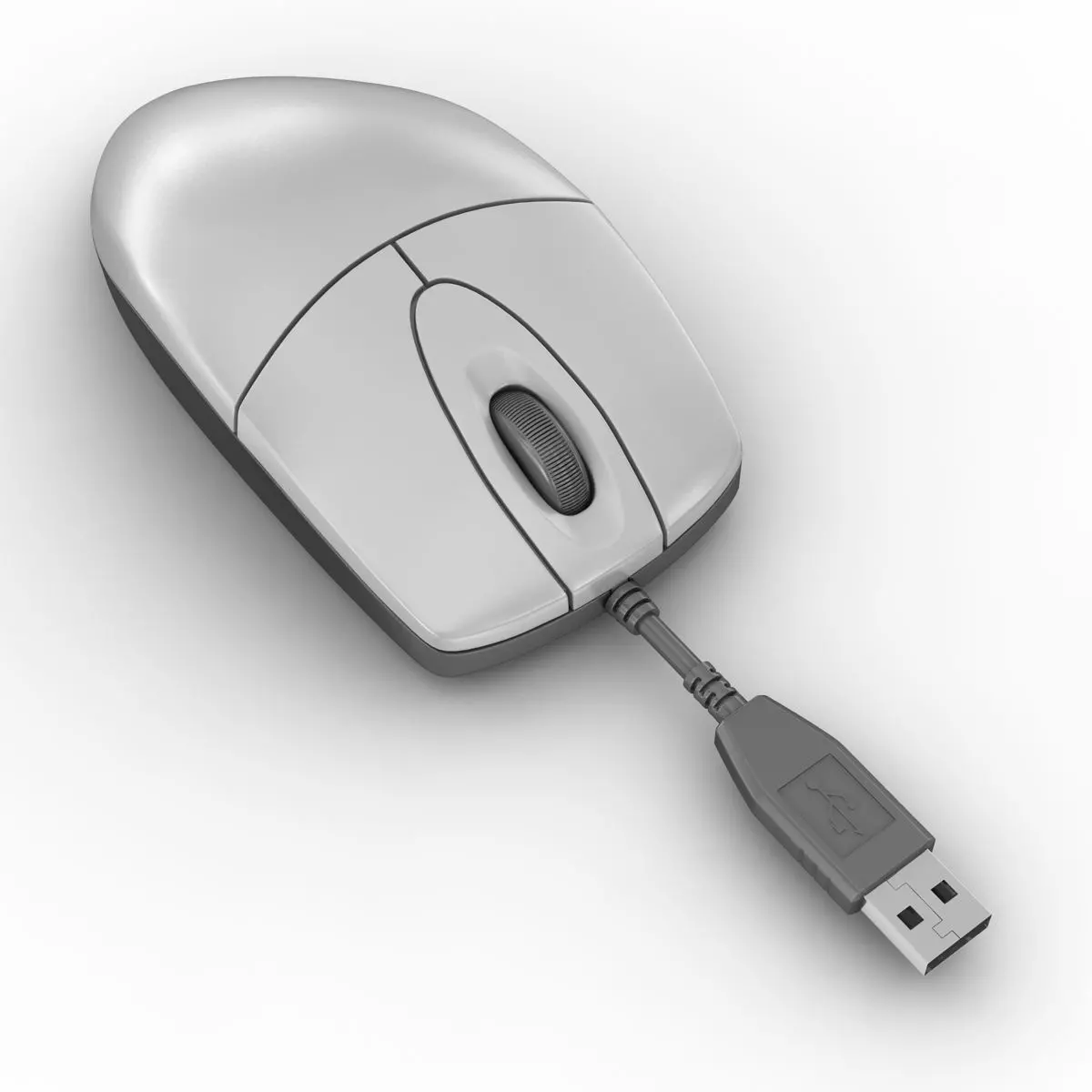Computer Mouse Low-poly 3D model_0