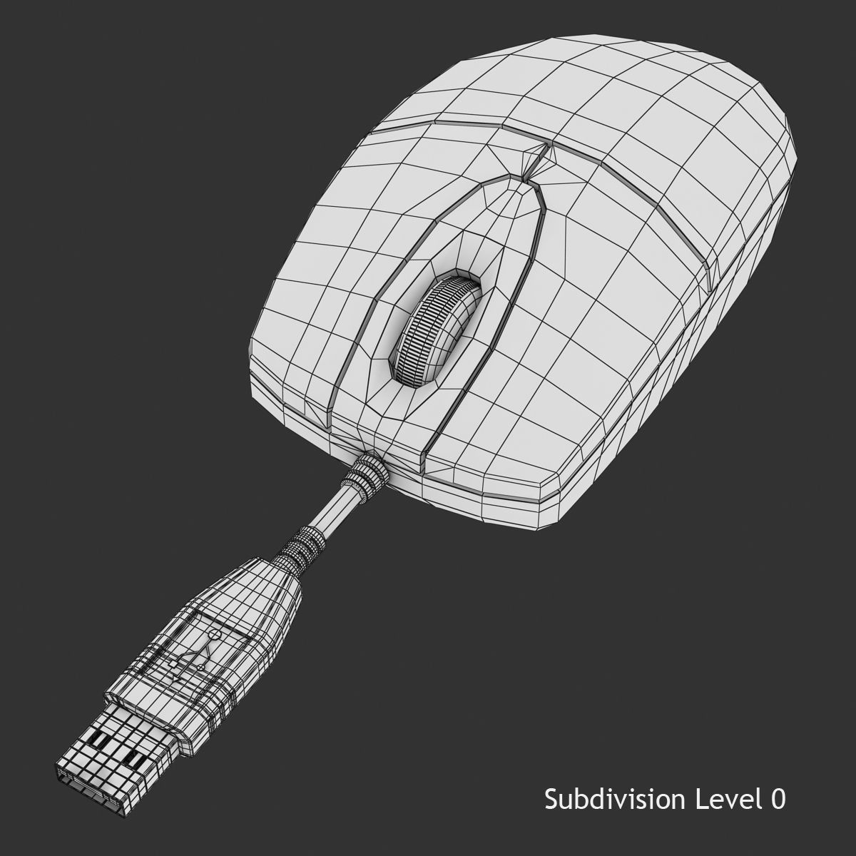 Computer Mouse Low-poly 3D model_8