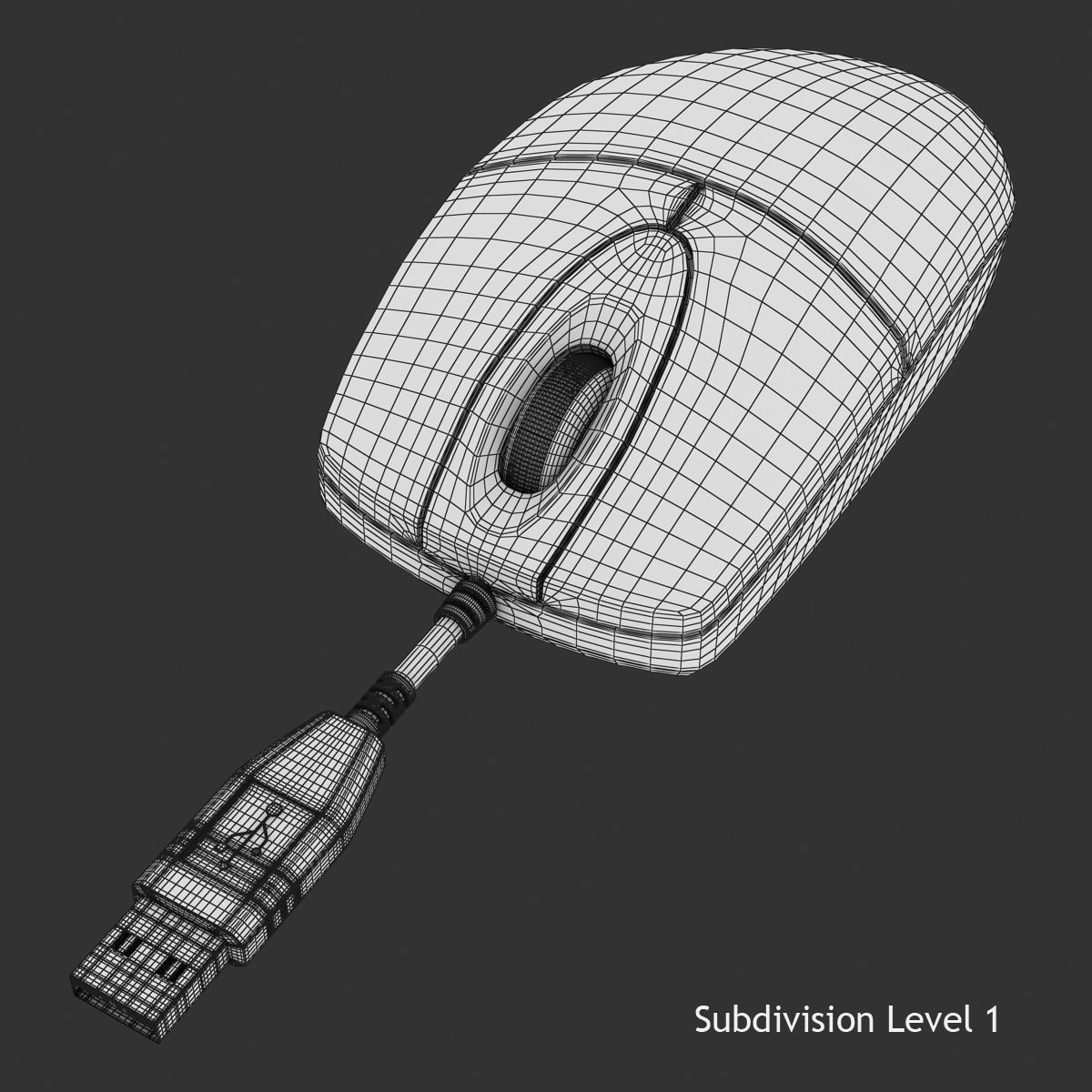 Computer Mouse Low-poly 3D model_9