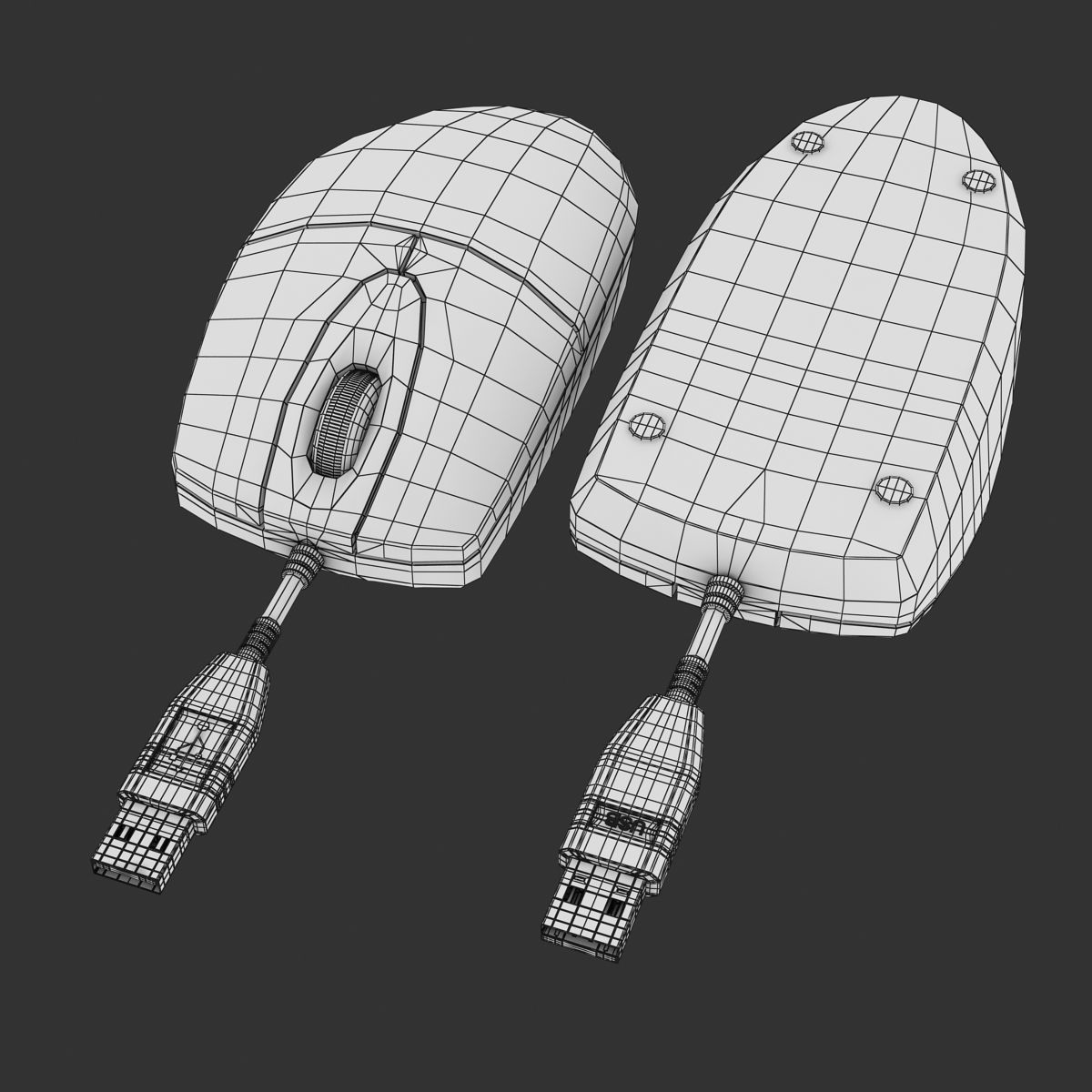 Computer Mouse Low-poly 3D model_12