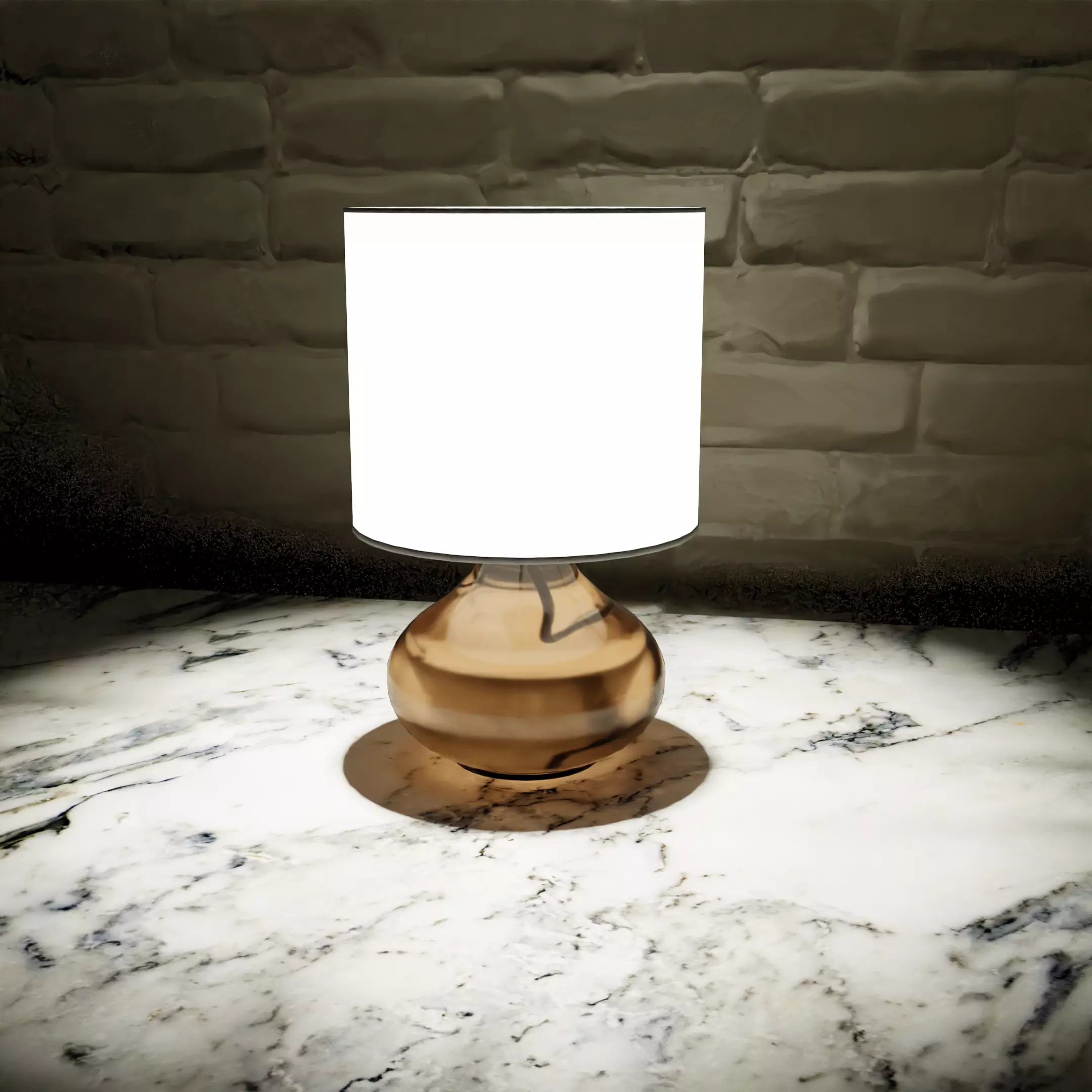 Glass lamp Low-poly 3D model_0