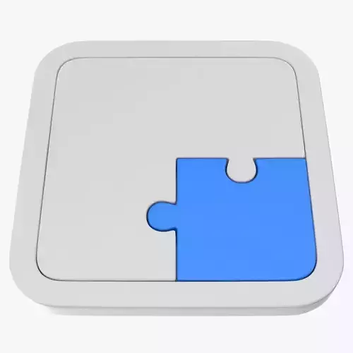 Puzzle 2 Piece Low-poly 3D model