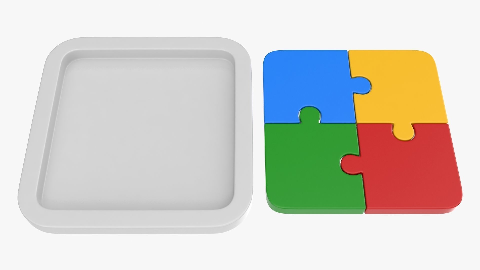 Puzzle 4 Piece Low-poly 3D model_7