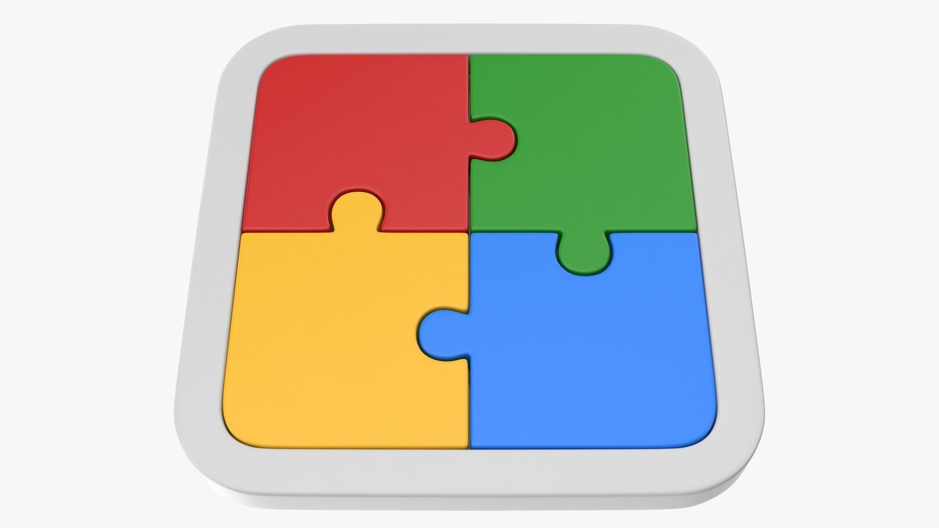 Puzzle 4 Piece Low-poly 3D model_1