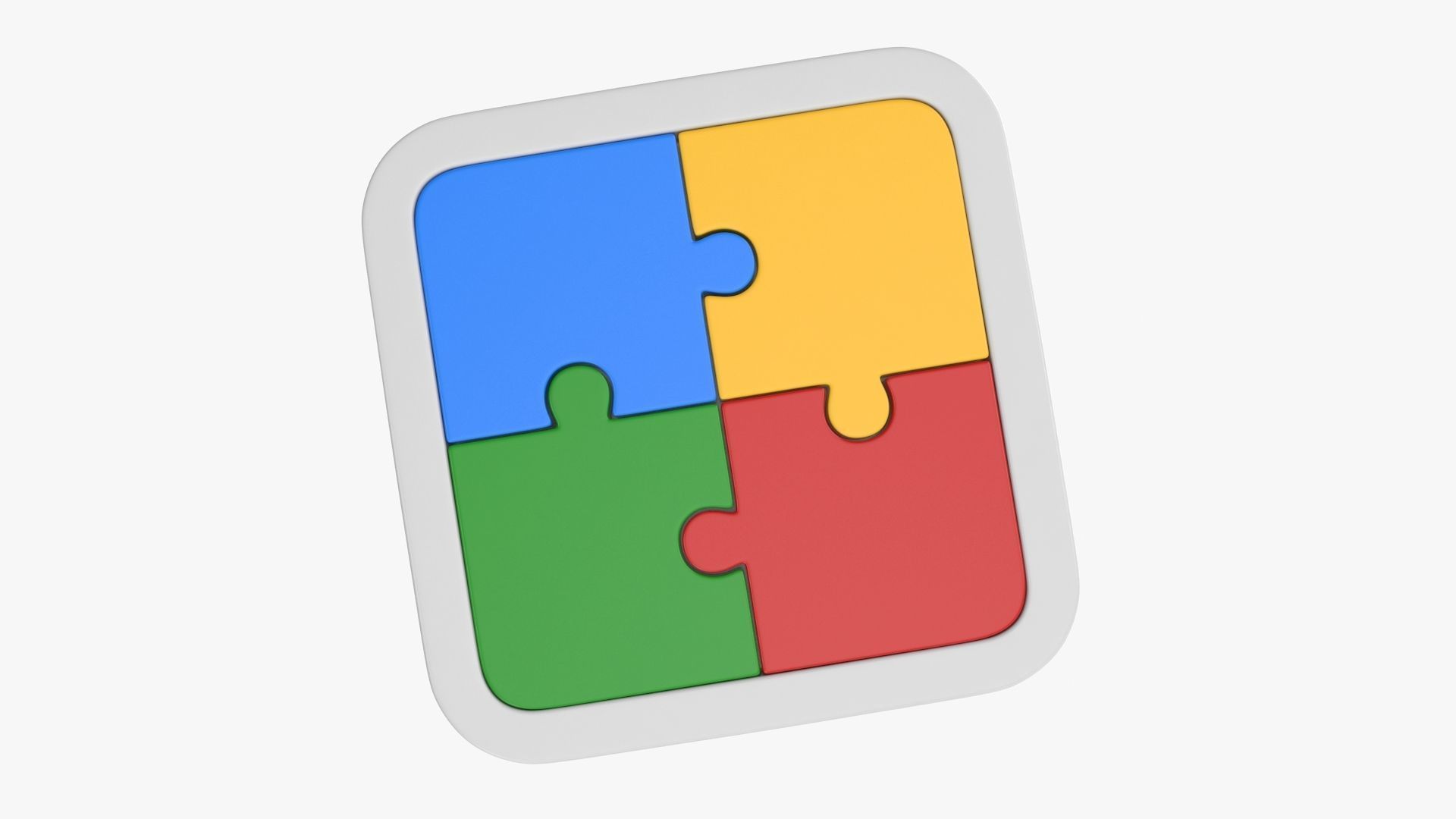 Puzzle 4 Piece Low-poly 3D model_5