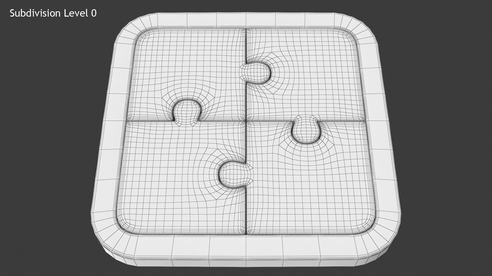 Puzzle 4 Piece Low-poly 3D model_9