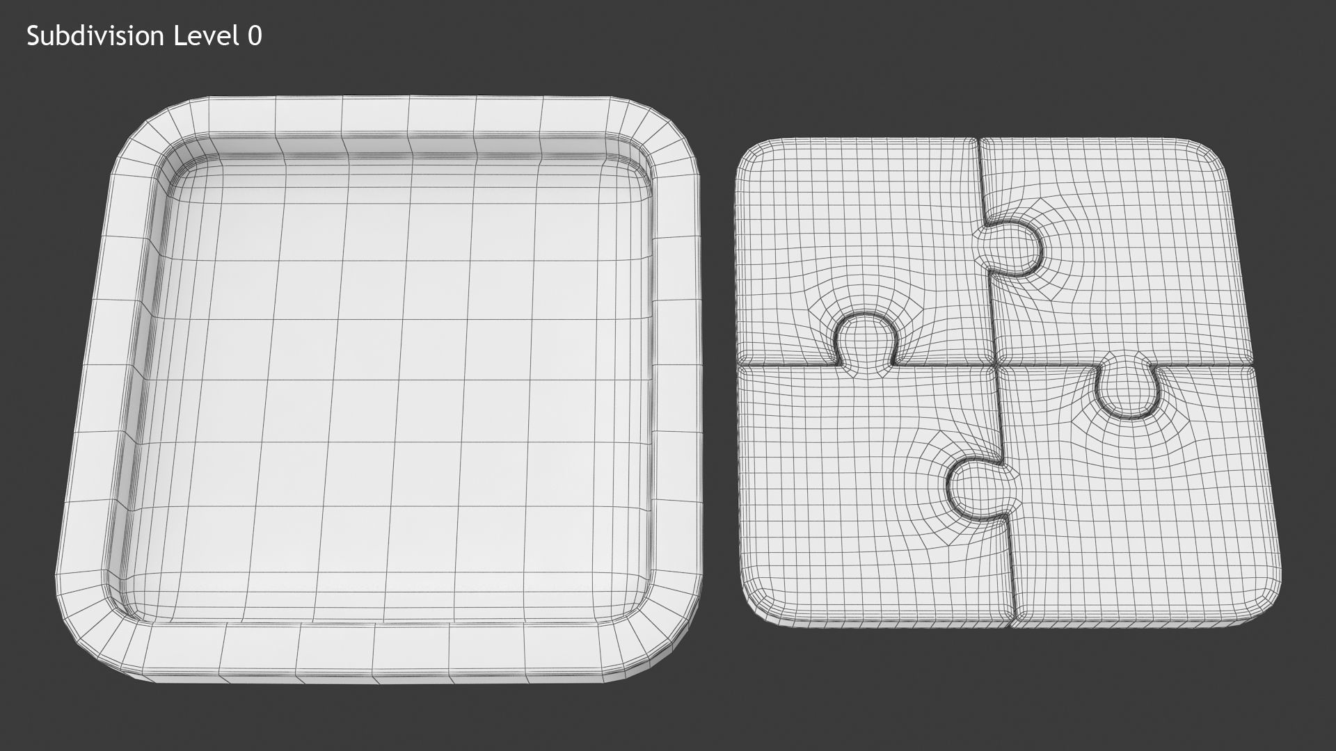 Puzzle 4 Piece Low-poly 3D model_13