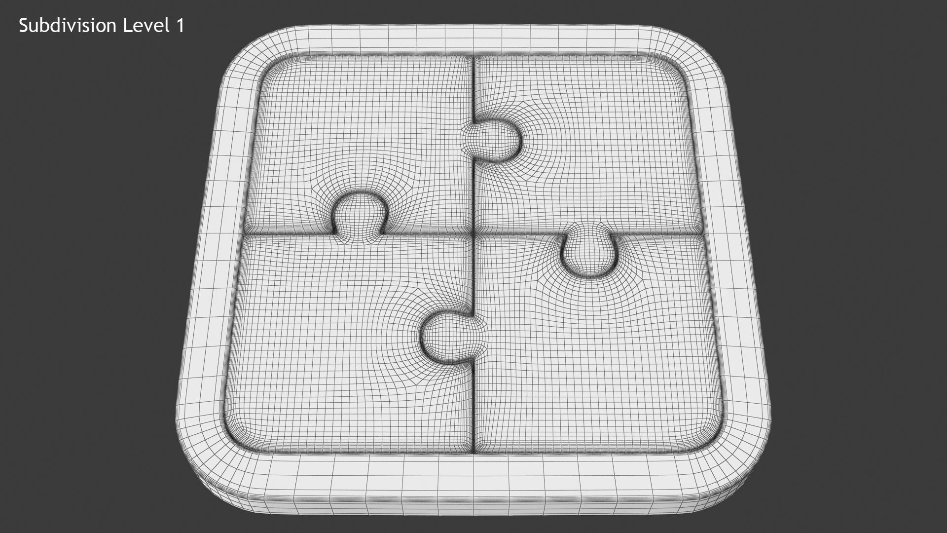 Puzzle 4 Piece Low-poly 3D model_10