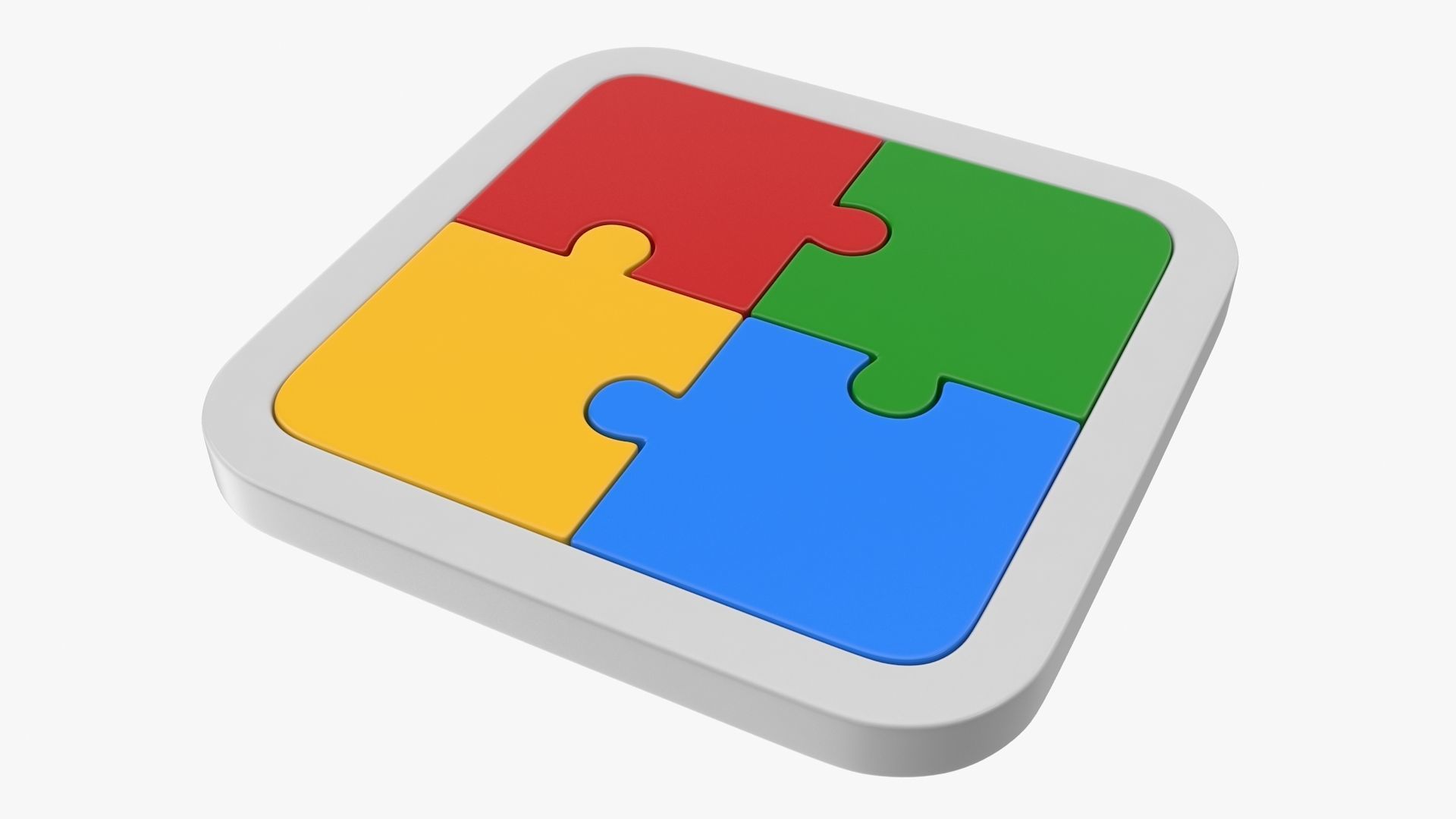 Puzzle 4 Piece Low-poly 3D model_3