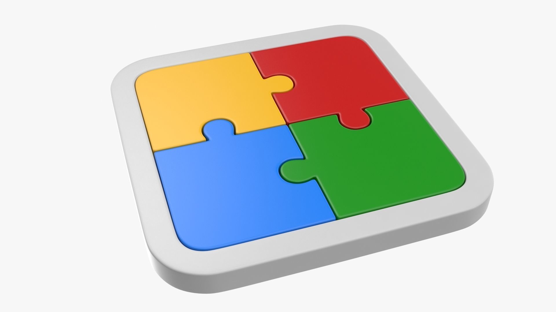 Puzzle 4 Piece Low-poly 3D model_4
