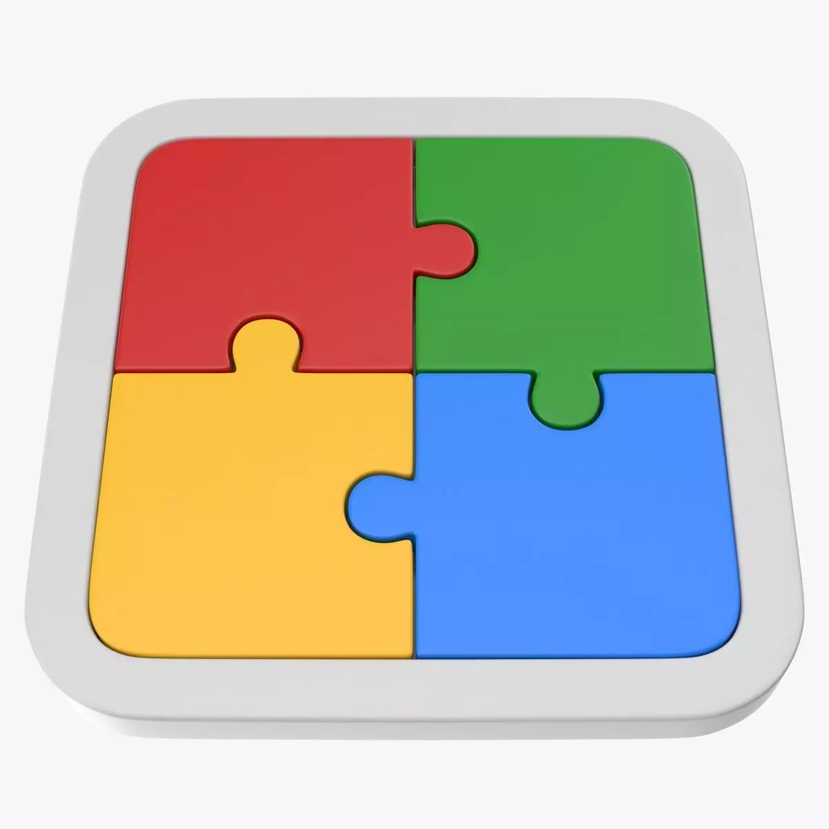 Puzzle 4 Piece Low-poly 3D model_0