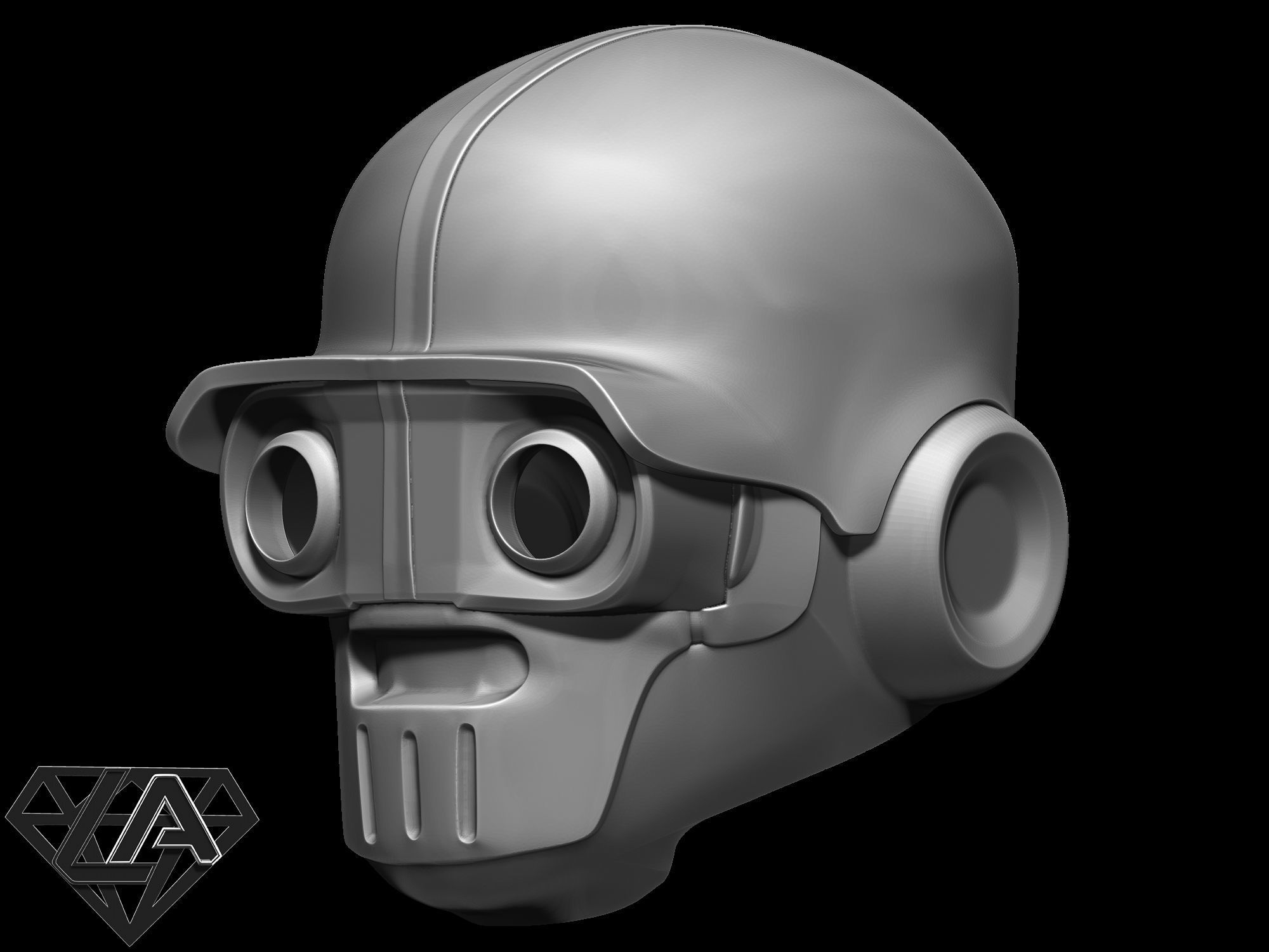 Fortnite Ghost custom helmet 3D print model_9