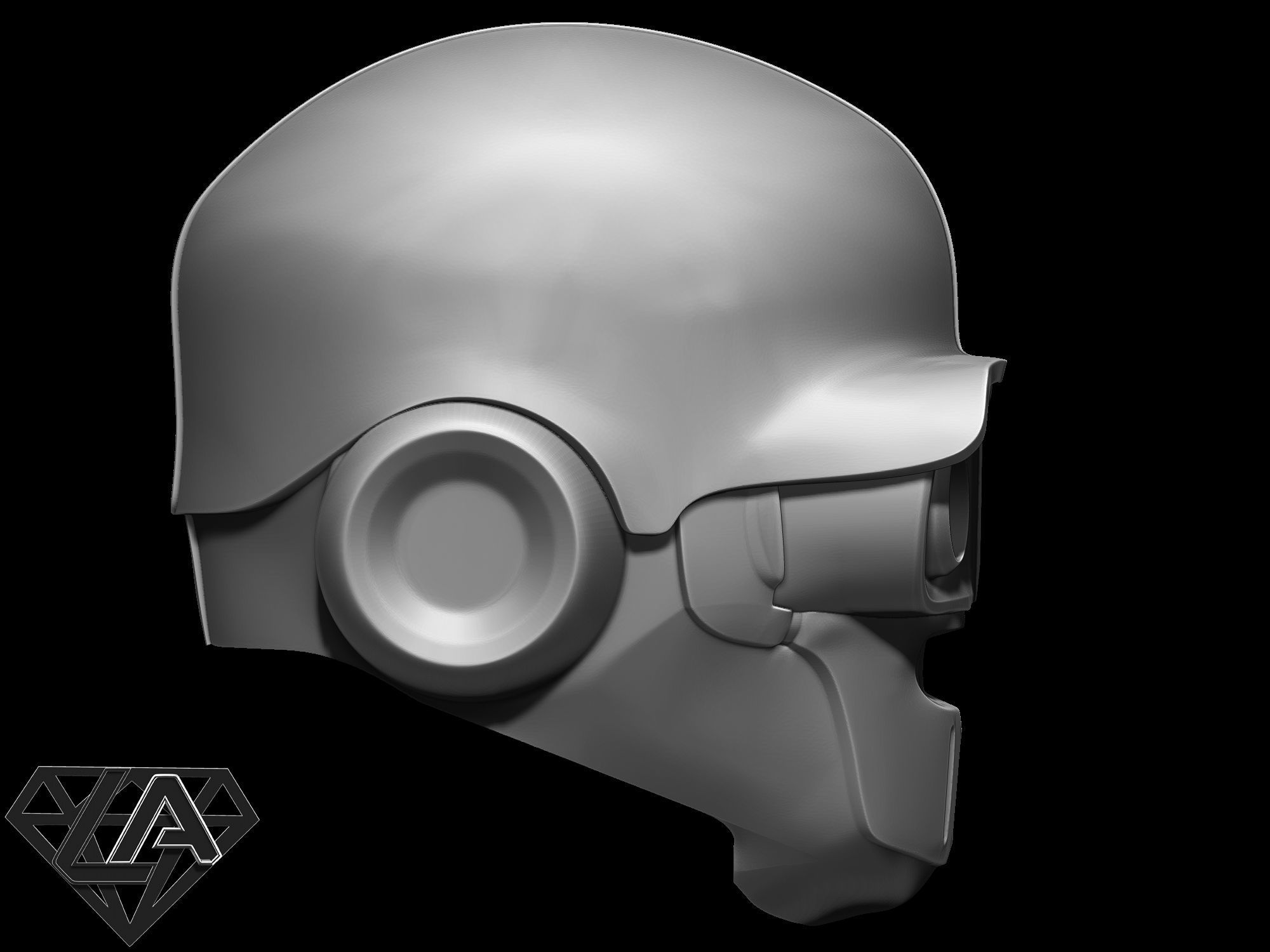 Fortnite Ghost custom helmet 3D print model_5