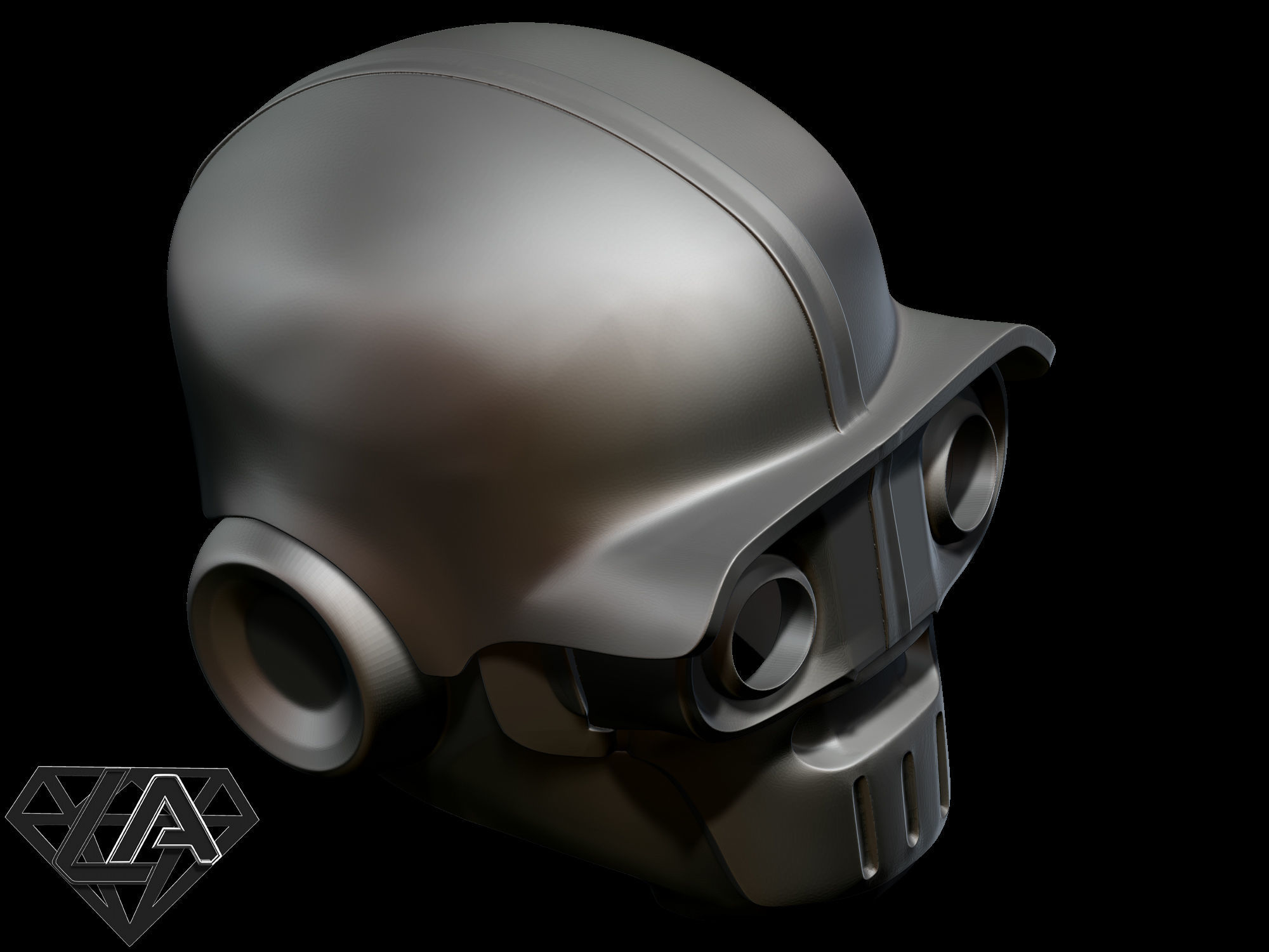 Fortnite Ghost custom helmet 3D print model_8