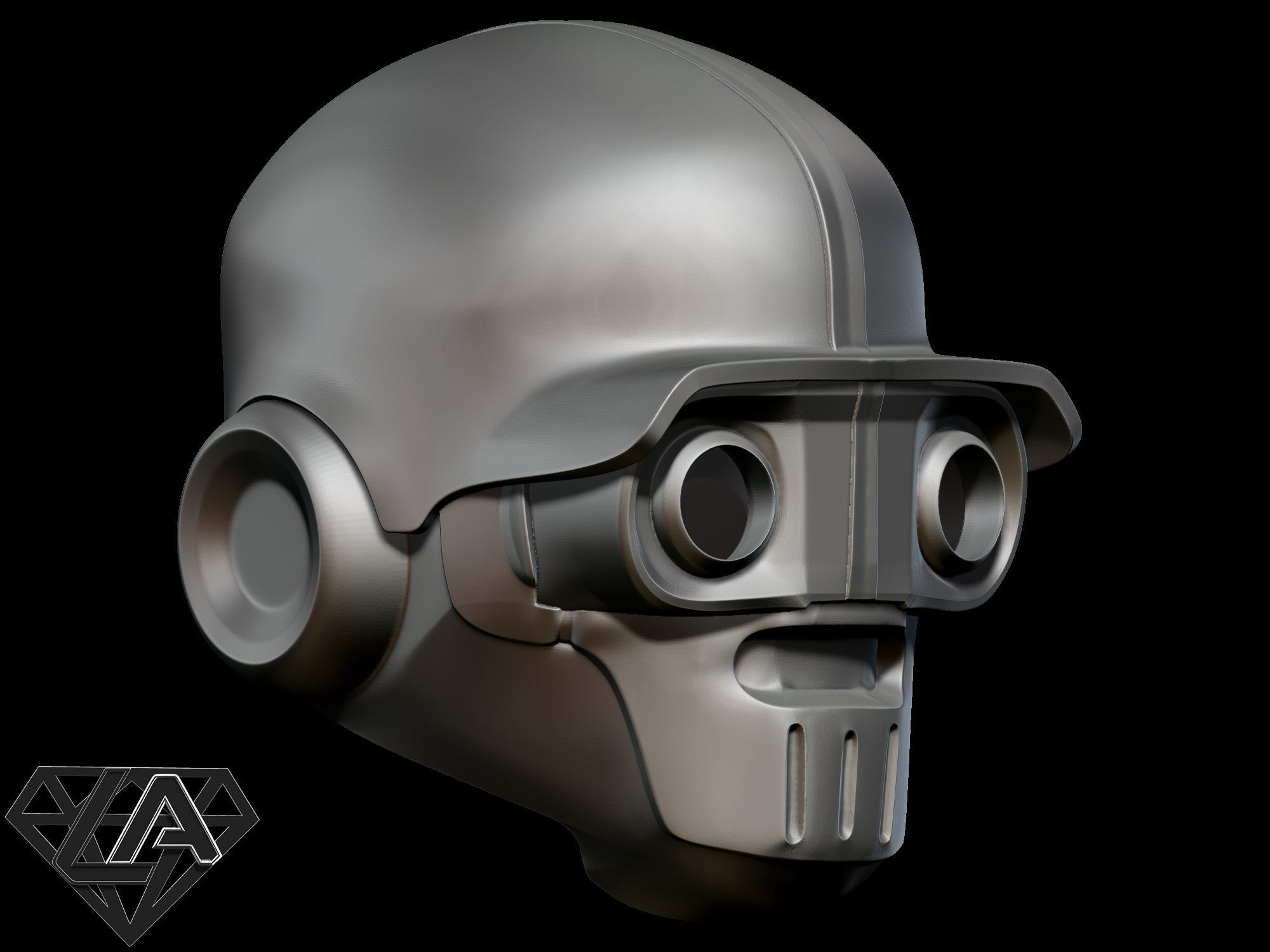 Fortnite Ghost custom helmet 3D print model_4