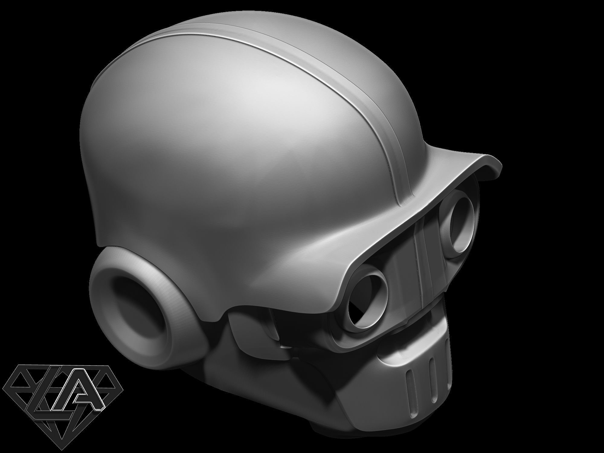 Fortnite Ghost custom helmet 3D print model_7