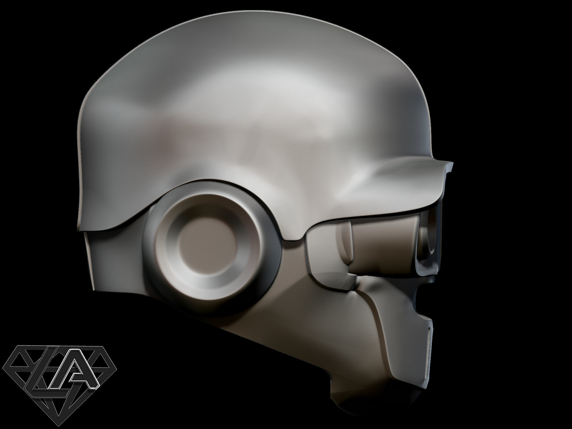 Fortnite Ghost custom helmet 3D print model_6